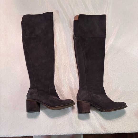 Lucky Brand Shoes - Lucky Brand Rayla Gray Suede Over the Knee Boots | Block Heel, Boho Chic, 9